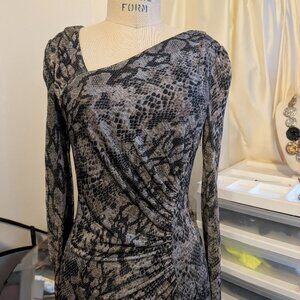 vince camuto snake print cocktail dress size 6